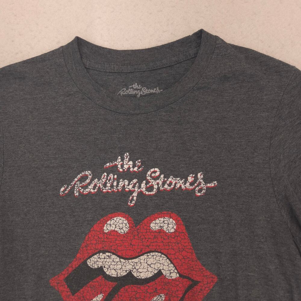 The Rolling Stones Band Crew Neck Short Sleeve Shirt Mens Size Small S Gray Red